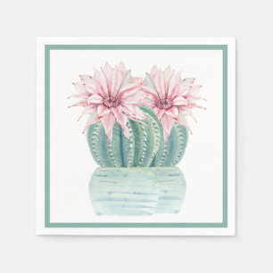 Serviette En Papier Aquarelle Cactus