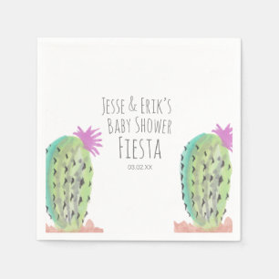 Serviette En Papier Aquarelle Cactus Plantes Baby shower peint à la ma