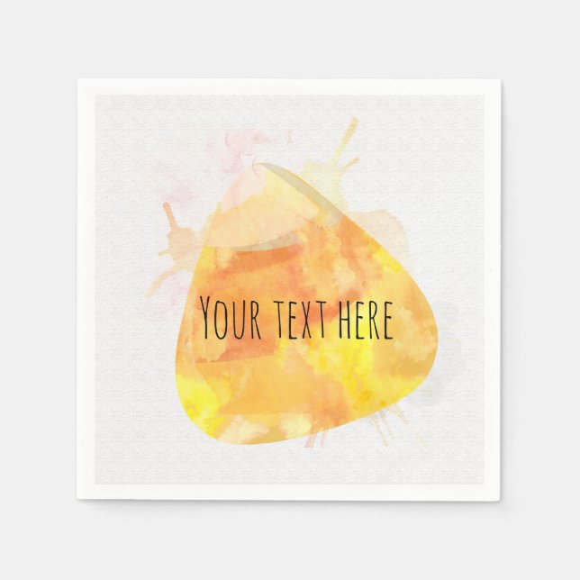 Serviette En Papier Aquarelle Candy Corn Halloween Party (Devant)