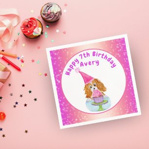 Serviette En Papier Aquarelle Cavalier King Charles Cupcake Anniversai