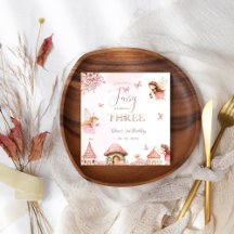 Aquarelle Champignons Fée 3ème forêt d'anniversair