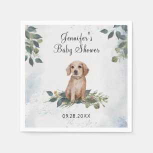 Serviette En Papier Aquarelle Chien Chien Baby shower