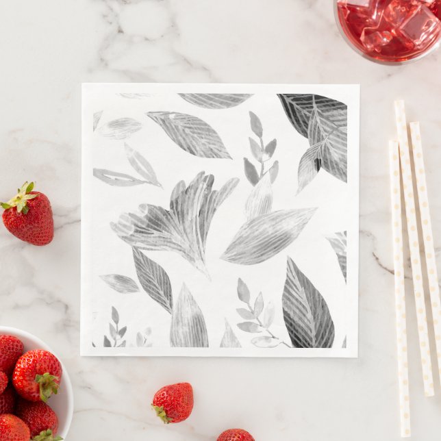 Serviette En Papier Aquarelle chute feuilles 8 (En situation)