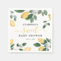 Aquarelle Citron et verdure Baby shower doux
