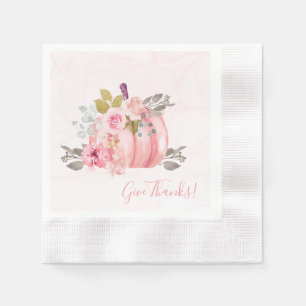 Serviette En Papier Aquarelle Citrouille Peony Convivial