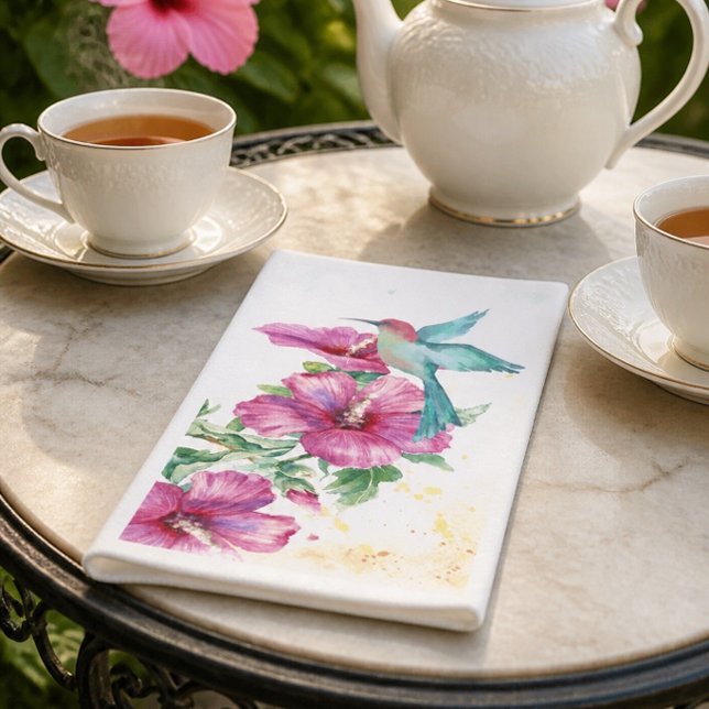 Serviette en papier aquarelle Colibri | Serviette  (Créateur téléchargé)