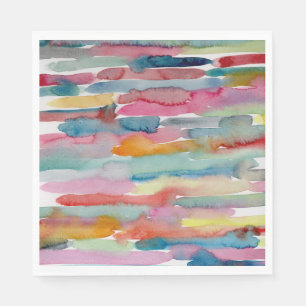 Serviette En Papier Aquarelle colorée Abstrait Art 