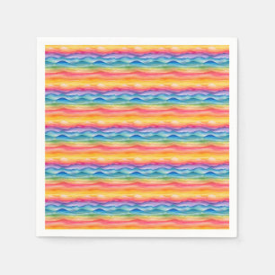 Serviette En Papier Aquarelle colorée Peinture des montagnes
