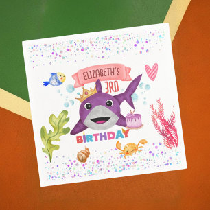 Serviette En Papier Aquarelle coupe Birthday Sharthday Party