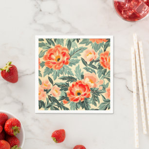 Serviette En Papier Aquarelle crémeuse en fleur de poire Vintage