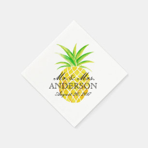 Serviette En Papier Aquarelle d'ananas Mariage tropical