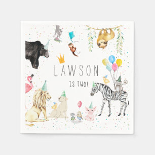 Serviette En Papier Aquarelle d'animal moderne simple