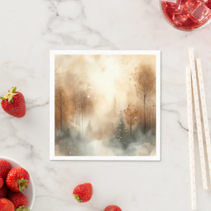 Serviette En Papier Aquarelle de automne gelée Forêt Découpage Napkins