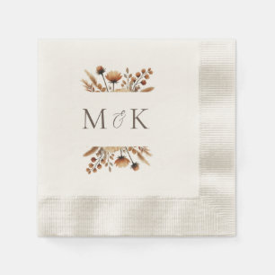 Serviette En Papier Aquarelle de bois de brume Chute Mariage floral