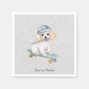 Serviette En Papier Aquarelle de caniche