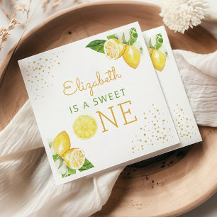 Serviette En Papier Aquarelle de citron 1er anniversaire