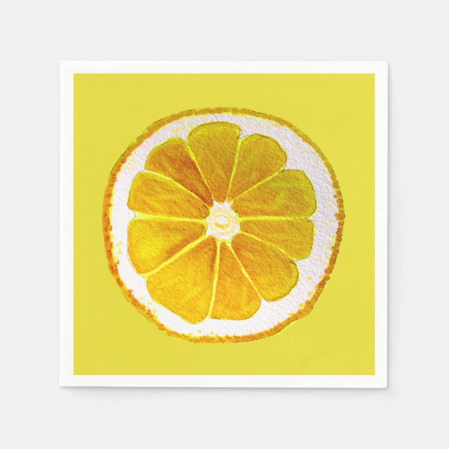 Serviette En Papier Aquarelle de citron mou illustration art fruitier (Devant)