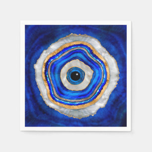 Serviette En Papier Aquarelle de l'oeil malin et or