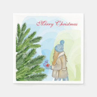 Serviette En Papier Aquarelle de Noël