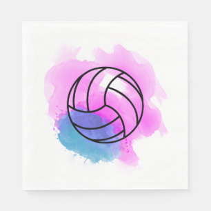 Serviette En Papier Aquarelle de volley-ball
