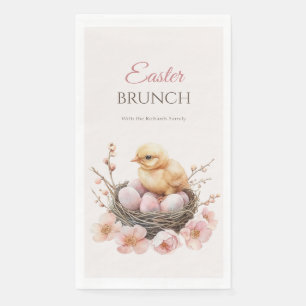 Serviette En Papier Aquarelle délicate Oeuf de Nid de Pâques et Brunch