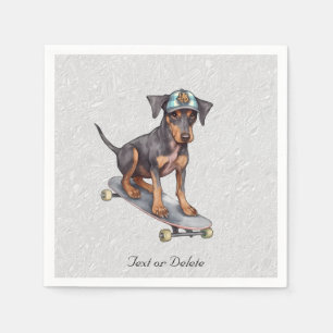 Serviette En Papier Aquarelle Doberman Naples