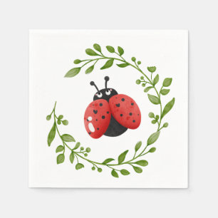 Serviette En Papier Aquarelle douce Ladybug Anniversaire