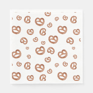 Serviette En Papier Aquarelle douce salée Motif Pretzel