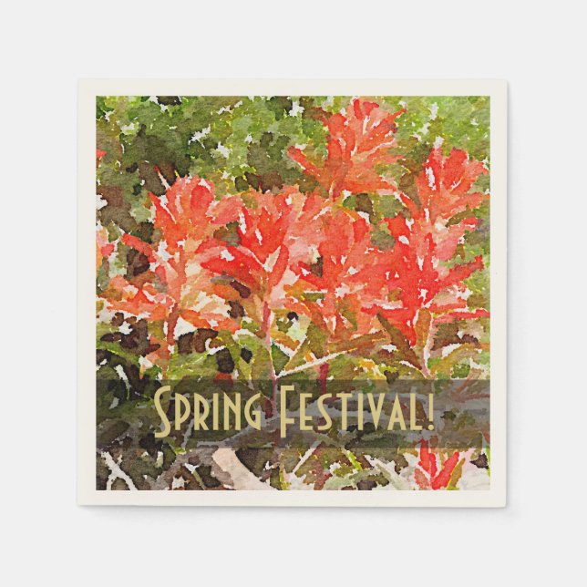 Serviette En Papier Aquarelle du Fleur sauvage de peinture indienne (Devant)