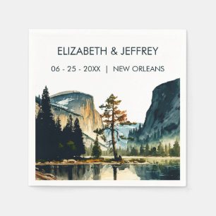 Serviette En Papier Aquarelle du Mariage du parc national Yosemite
