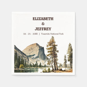 Serviette En Papier Aquarelle du Mariage du parc national Yosemite