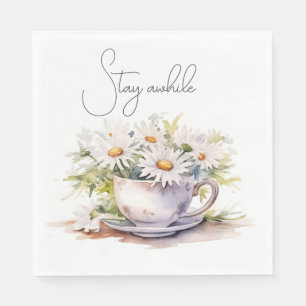Serviette En Papier Aquarelle En Coupe De Café Avec Texte