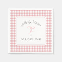 Aquarelle En vichy Baby shower rose