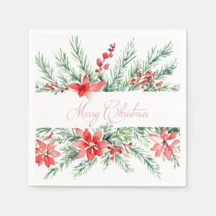 Serviette En Papier Aquarelle et verdure