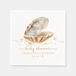Serviette En Papier Aquarelle Été Océan Petit Baby shower Pearl