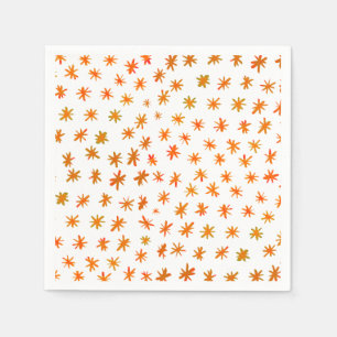 Serviette En Papier Aquarelle étoiles - orange