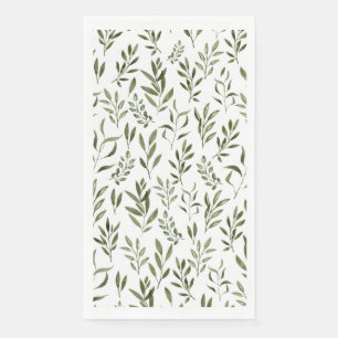 Serviette En Papier Aquarelle Eucalyptus Motif Feuille