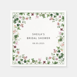 Serviette En Papier Aquarelle Fête des mariées florale serviettes