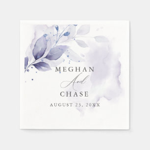 Serviette En Papier Aquarelle Feuillage Violet serviettes