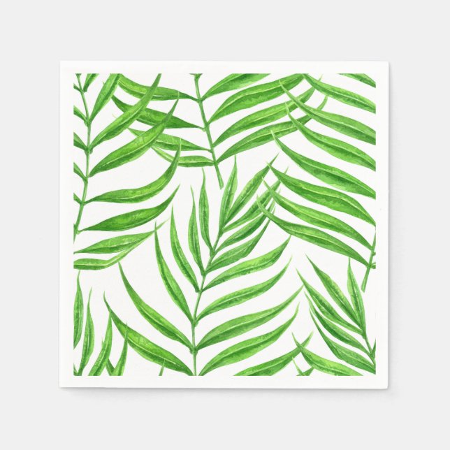 Serviette En Papier Aquarelle feuille de palme (Devant)