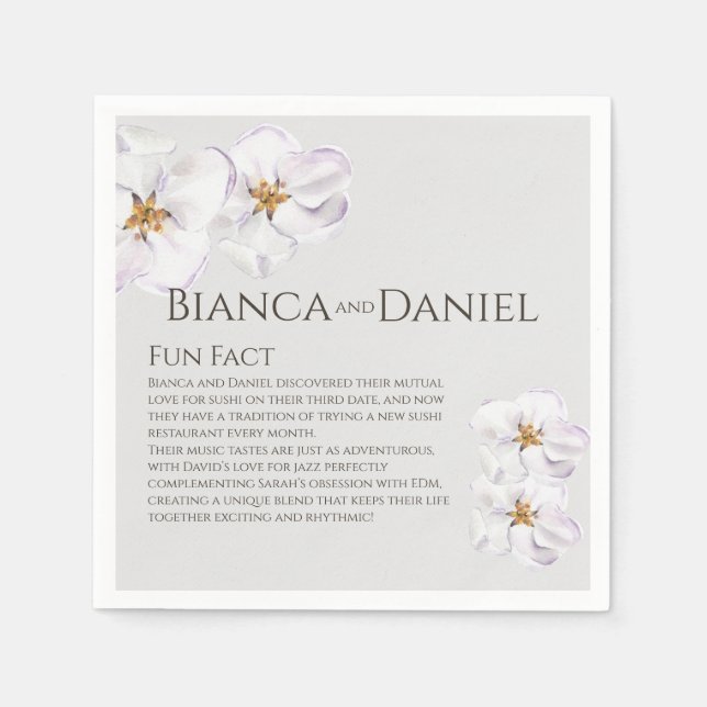 Serviette En Papier aquarelle fleur de printemps serviettes Faits amus (Devant)