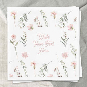 Serviette En Papier Aquarelle Fleur sauvage et verdure toute l'occasio