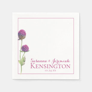 Serviette En Papier Aquarelle Fleur sauvage rose Floral Réception