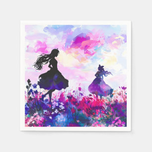 Serviette En Papier Aquarelle fleur sauvage Wonderland