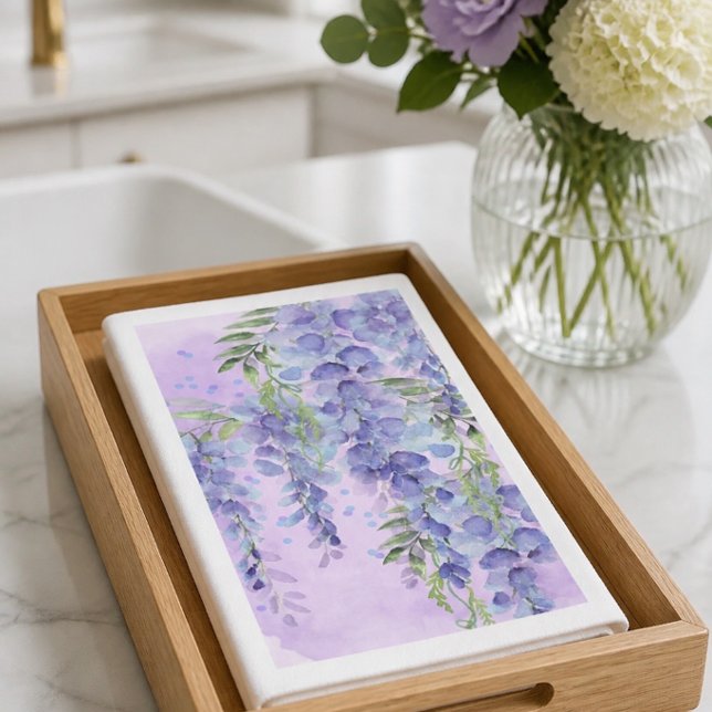 Serviette En Papier Aquarelle Fleurie Violette (Créateur téléchargé)