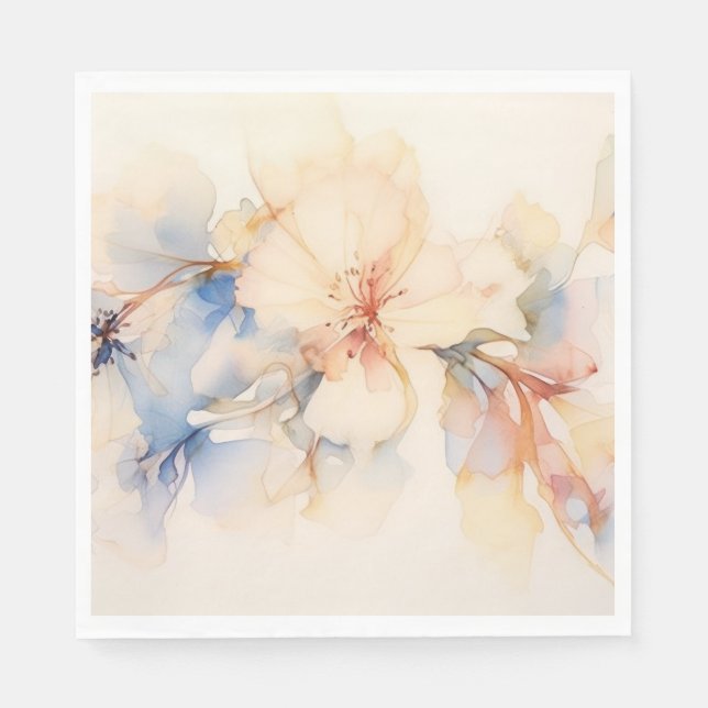 Serviette En Papier Aquarelle Fleurs Abstraites de Dogwood (Devant)