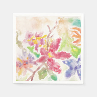 Serviette En Papier Aquarelle Fleurs Botaniques Jardin Fleurir Charme