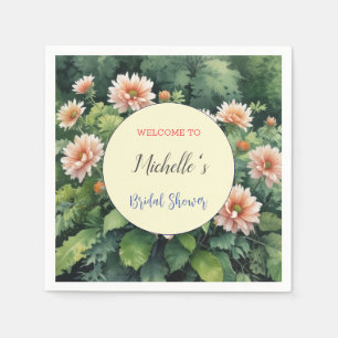 Serviette En Papier Aquarelle Fleurs Fête des mariées mignonne