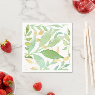 Serviette En Papier Aquarelle Floral Garden Papier Napkins