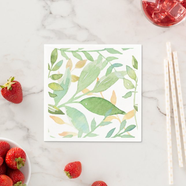 Serviette En Papier Aquarelle Floral Garden Papier Napkins (En situation)